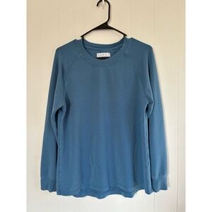 LAKE Blue Modal Spandex Raglan Sleeve Sweatshirt Pullover Top Women's Medium